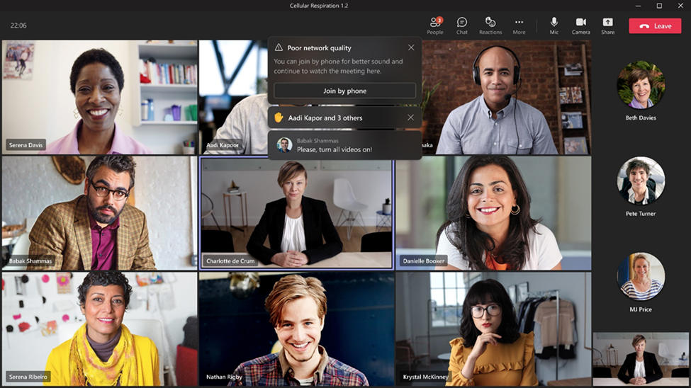 Usability improvements to in meeting notifications