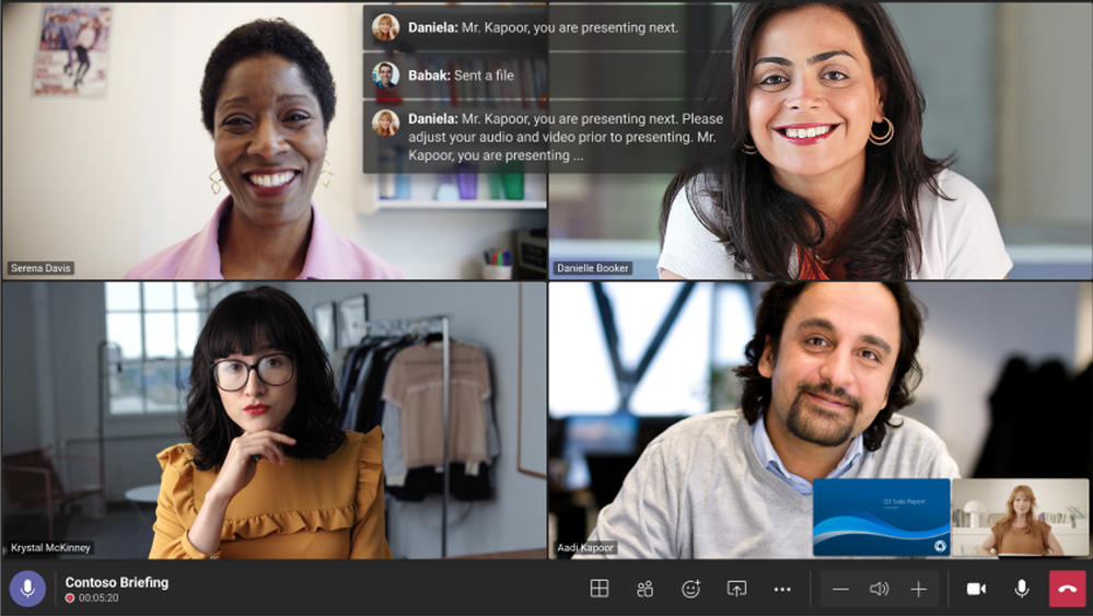 Chat bubbles during meetings