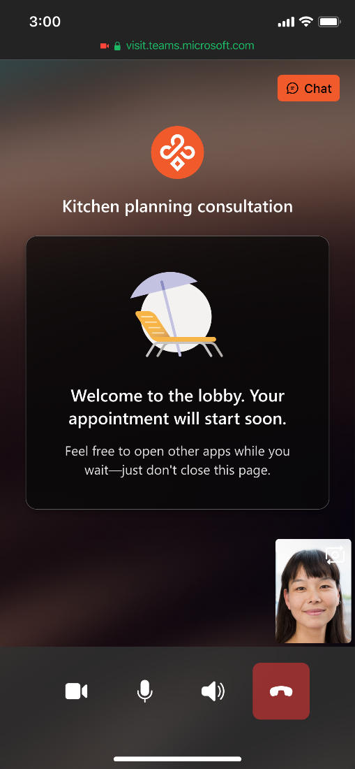 Custom virtual lobby for Virtual Appointments