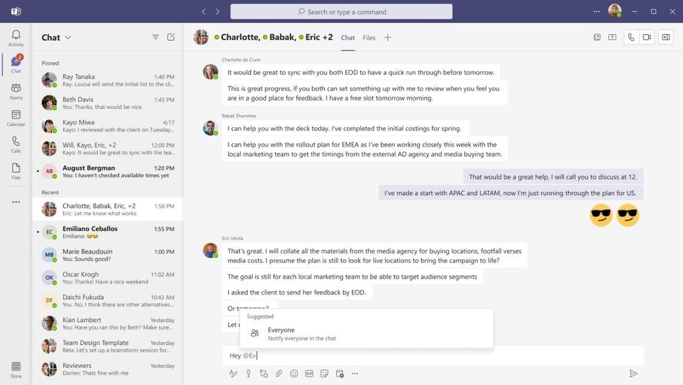 Mention everyone in chat