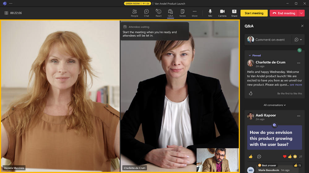 Virtual Green Room in Teams